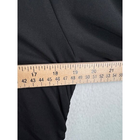 J.Crew Long-sleeve dress in jersey crepe black ruched minimalist black sz L - Picture 5 of 8